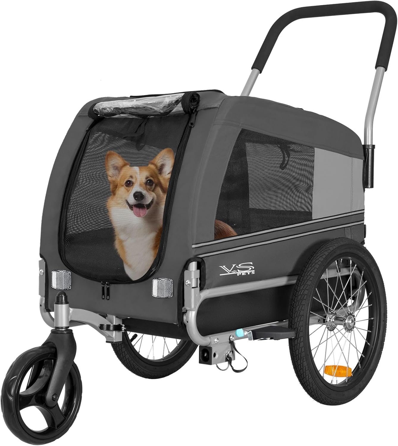 Hundeanhänger für Velo, Grau
