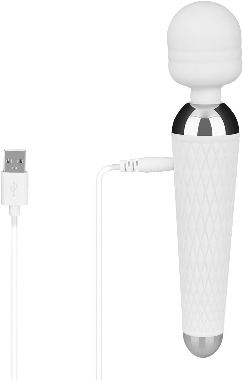 Aufladbarer Massager mit 16 Vibrationsprogrammen, Weiß