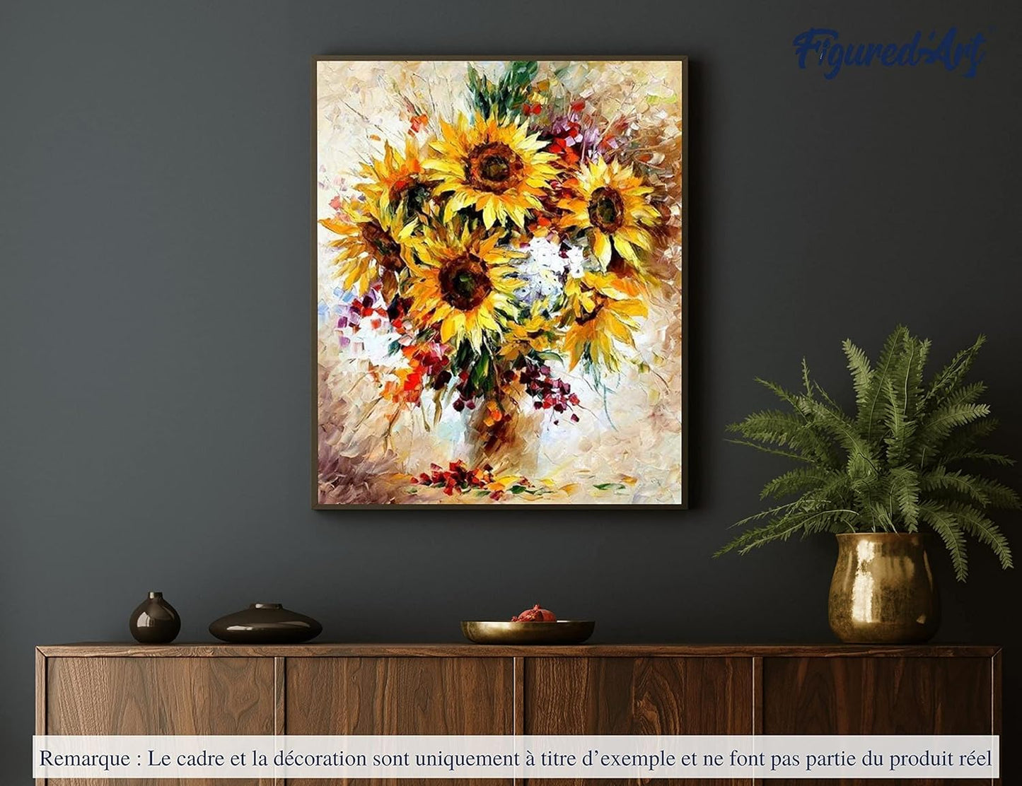 Malen nach Zahlen Set: Schöne Sonnenblumen mit Rahmen, Schöne Sonnenblumen 40x50cm Mit Rahmen (bereits gespannt)