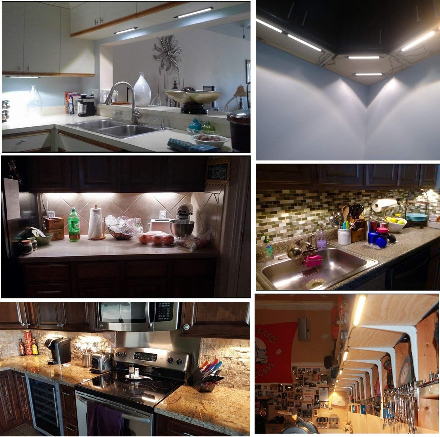 6er-Set LED-Unterbauleuchte mit Schalter, Warmweiss 6 Stück