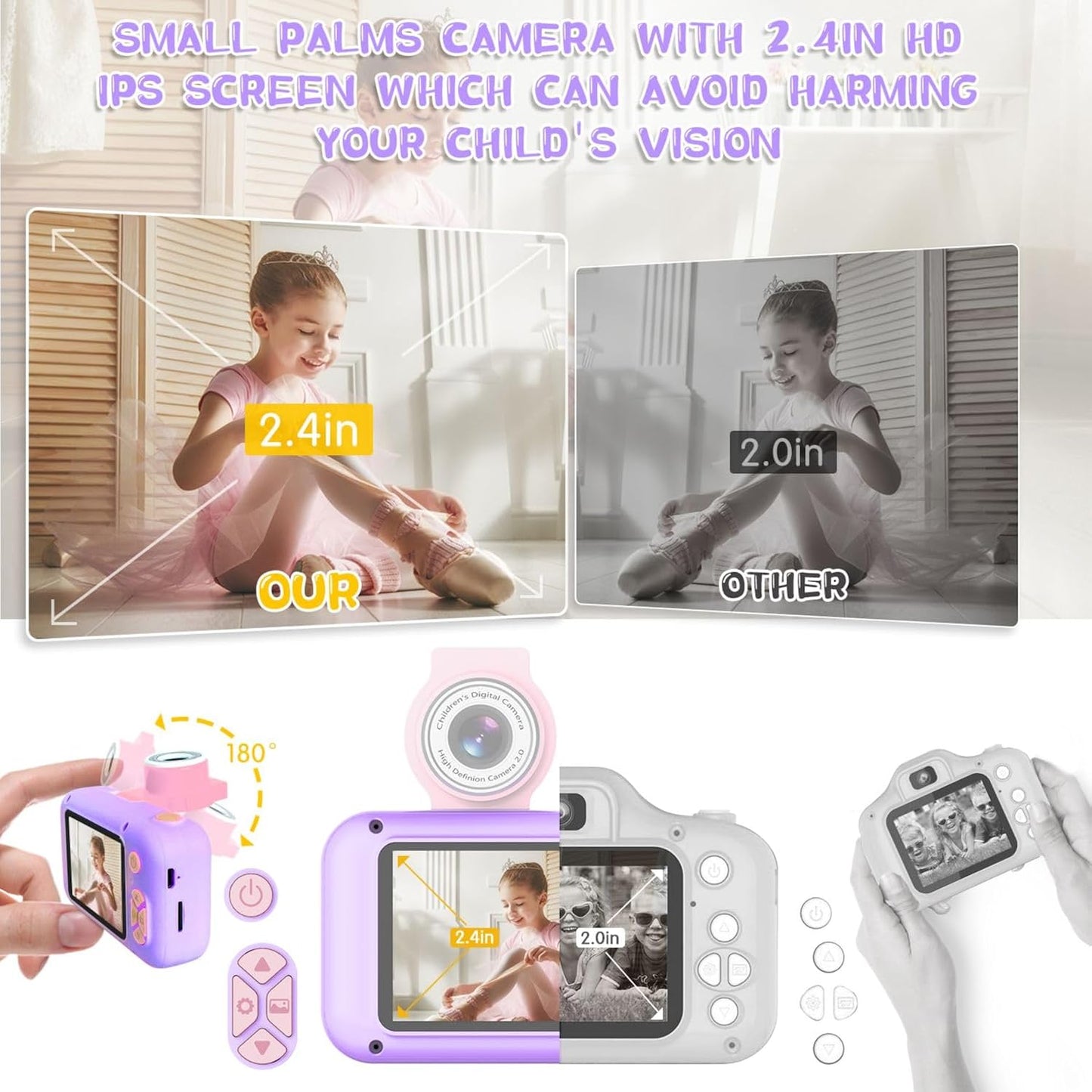 Digitalkamera für Kinder, Violett