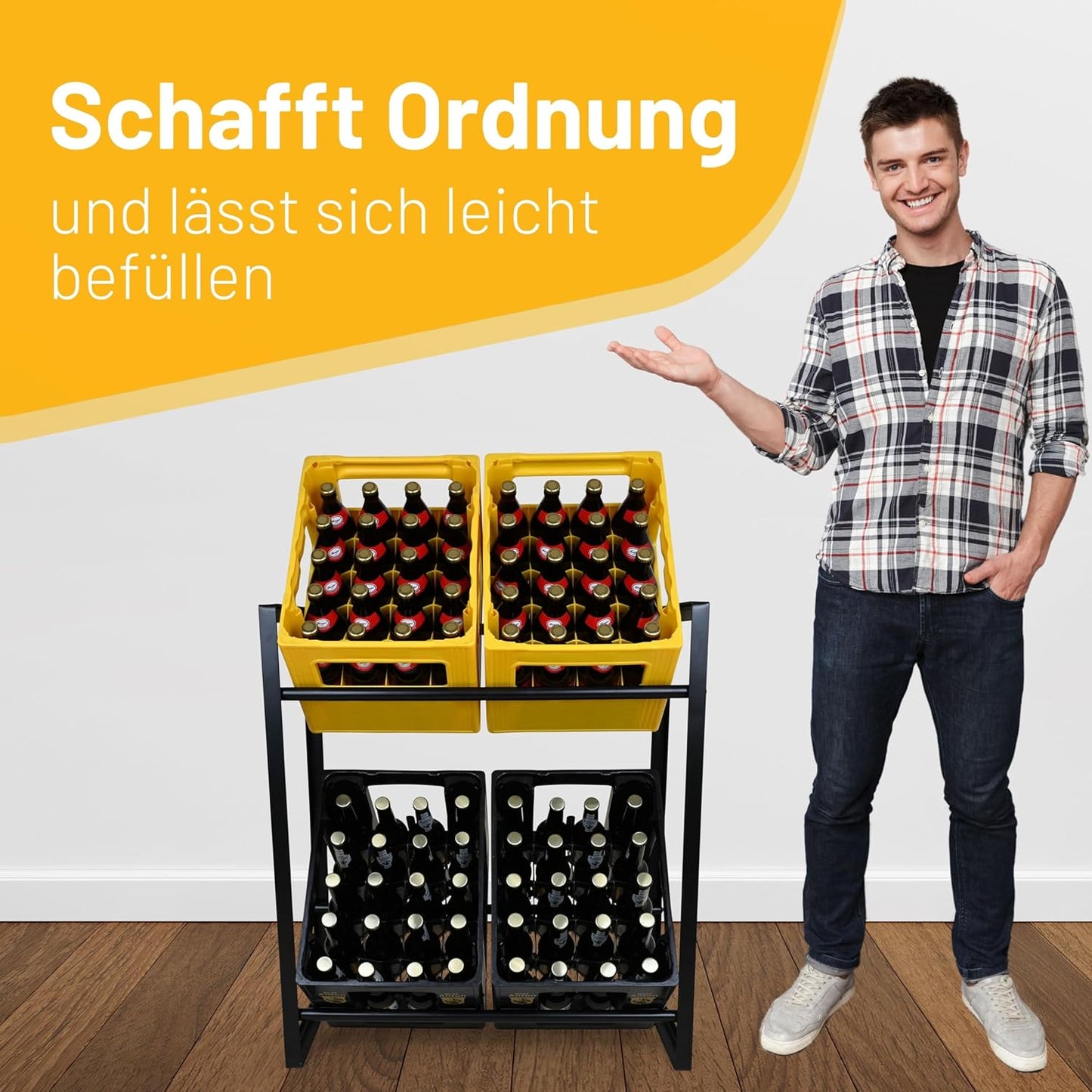 Getränkekistenregal für 4 Kisten, 4 Kisten