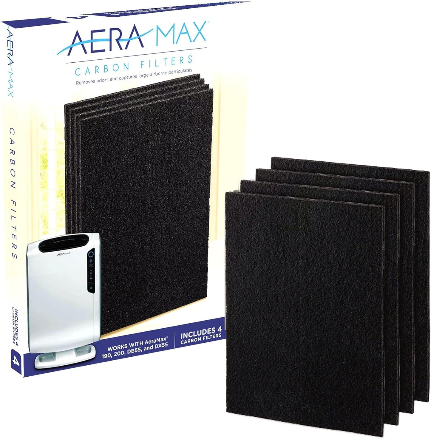 4x Aktivkohlefilter für Luftreiniger AeraMax DX55 und DB55, für DX55