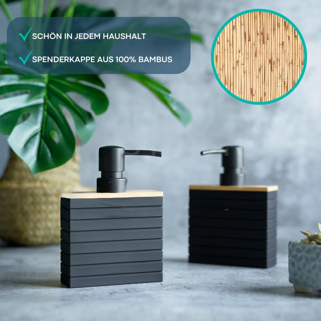 2er-Set Seifenspender, Schwarz Stylish Rural