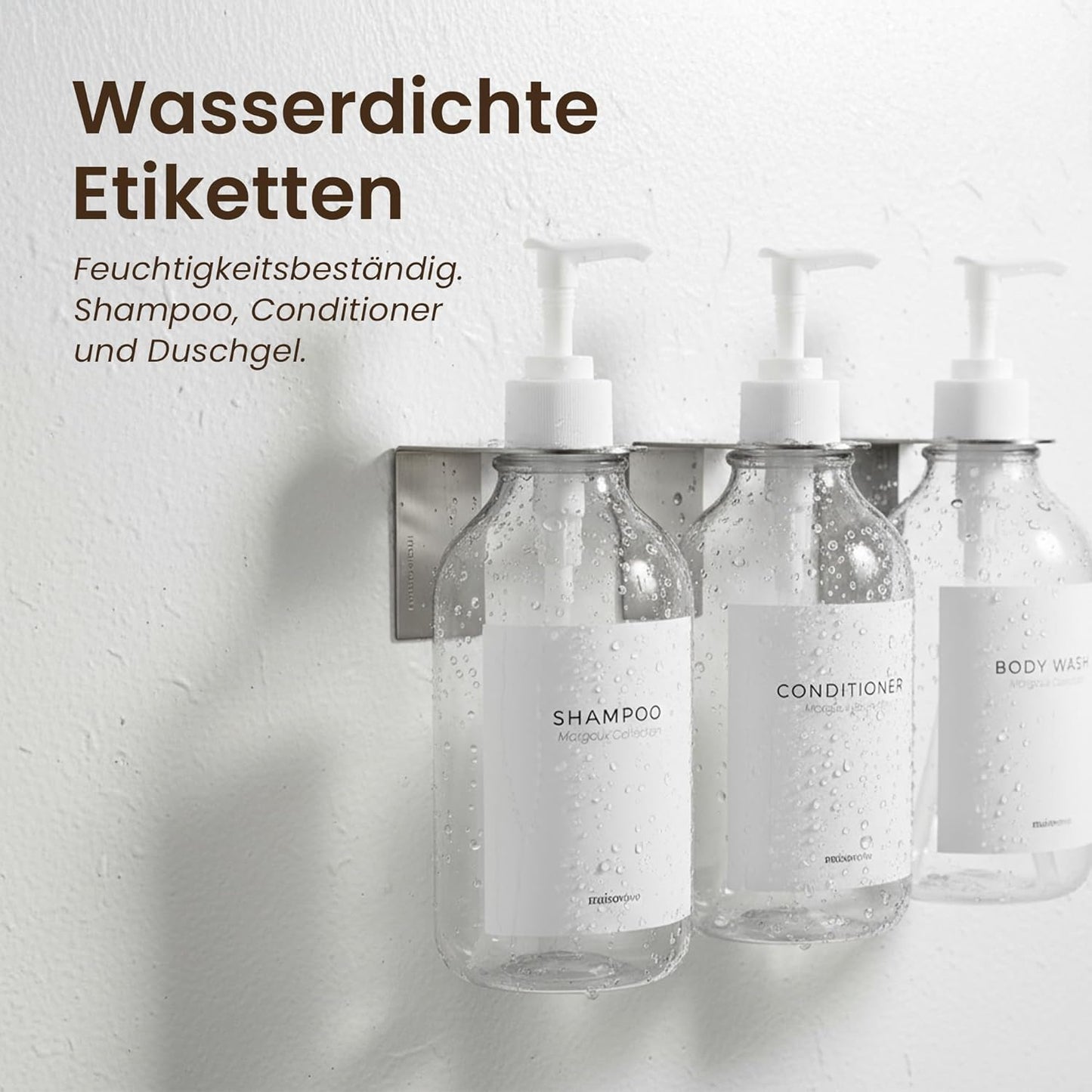 Seifenspender-Set zur Wandmontage, Klares 3er-set