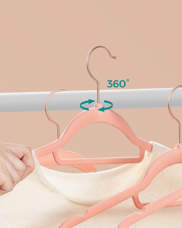 30-teiliges Kleiderbügelset, Roségold + Hellrosa