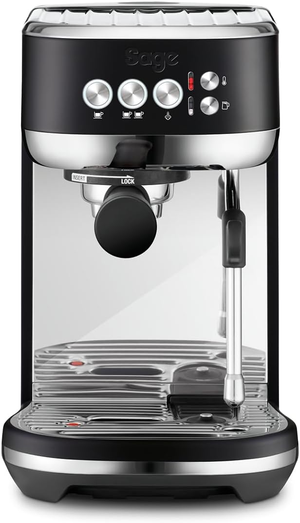 The Bambino Plus Kompakte Siebträgermaschine mit Milchaufschäumer, Schwarzer Trüffel