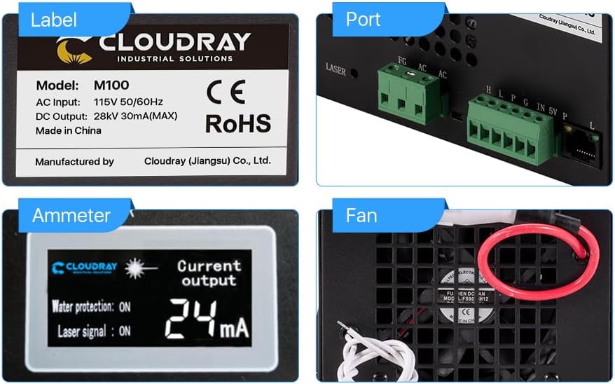 CO2 Laser Netzteil, MYJG-100W Monitor