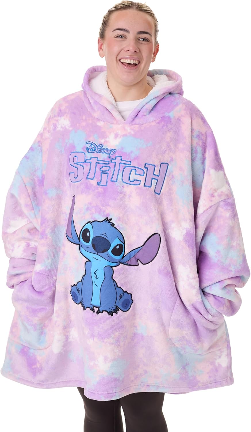 Tragbarer Decken-Hoodie Einheitsgrösse, Lilo & Stitch, Einheitsgröße Mehrfarbig