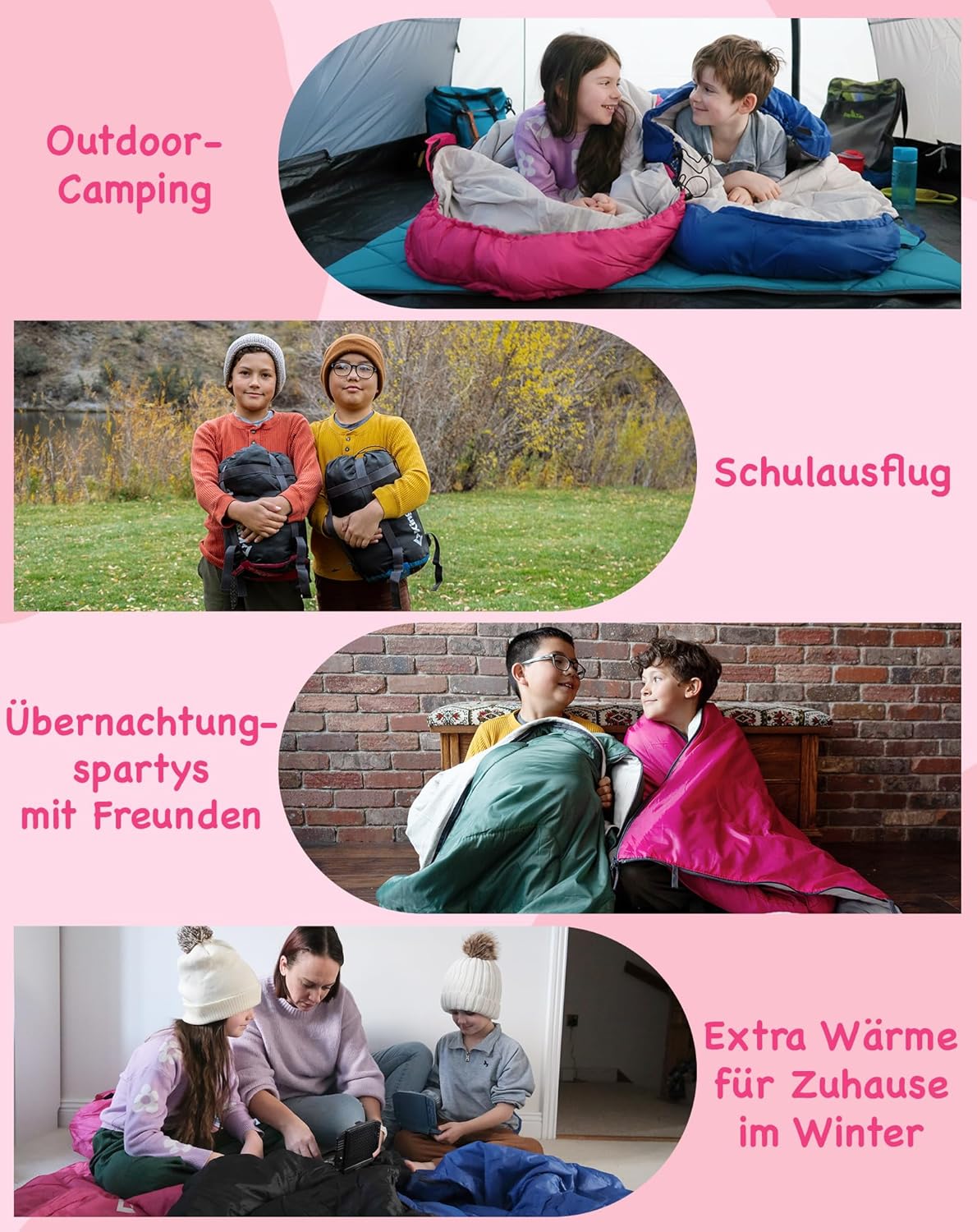 Kinderschlafsack, Rosa baumwolle