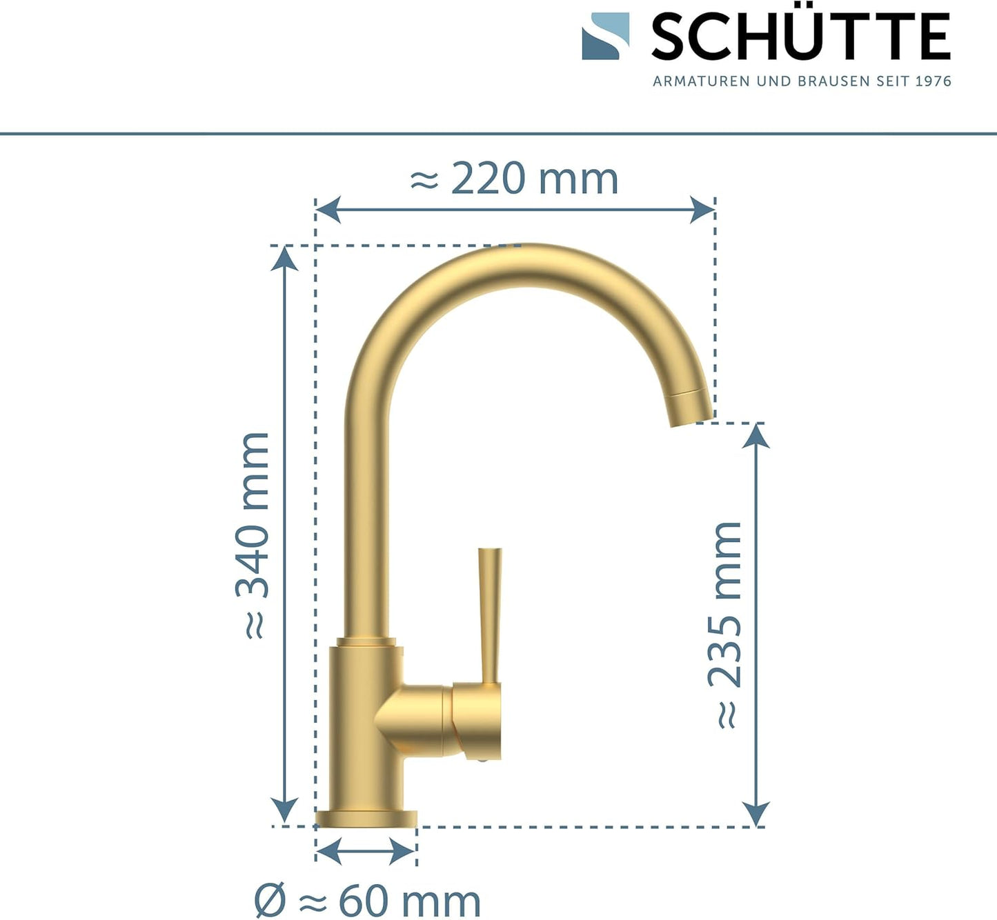 79167 Cornwall Küchenarmatur, Gold Hochdruck
