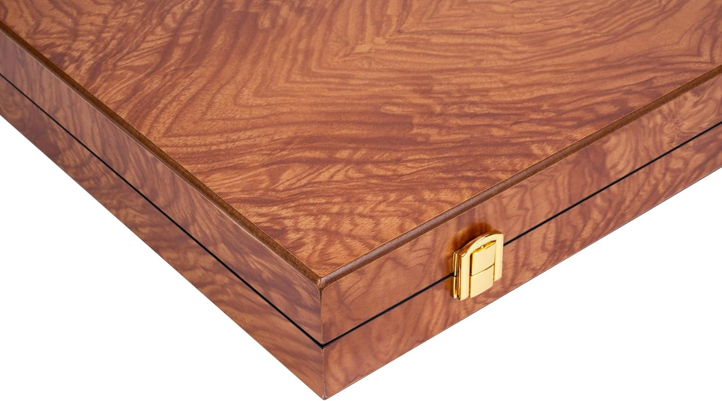 Luxus-Backgammon-Set Rosenholz, 18 Zoll Rosenholz