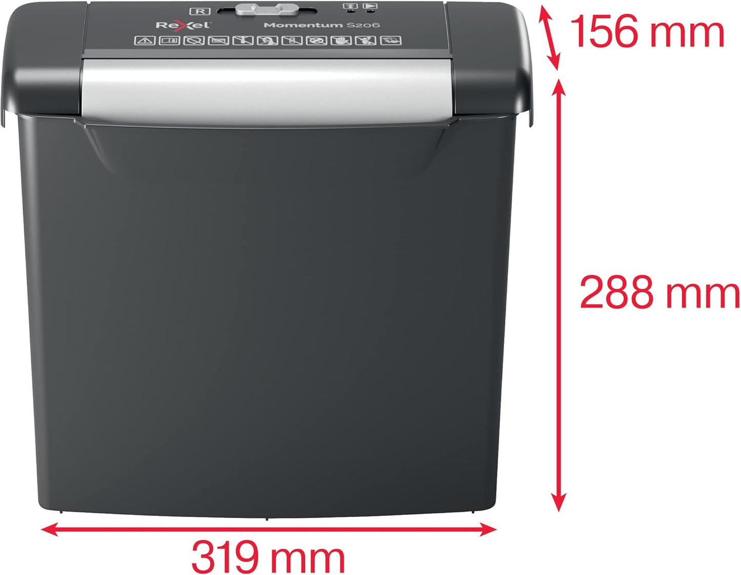 Aktenvernichter Momentum S206, 6 Blatt P2 - Streifenschnitt Standard Design