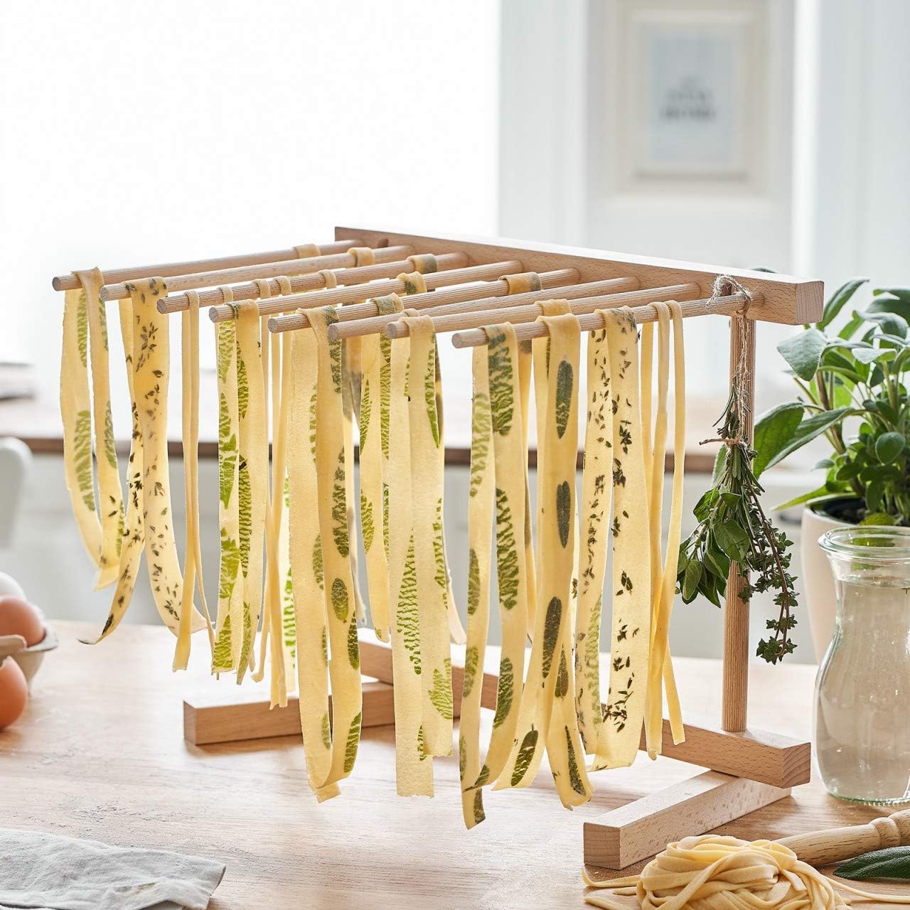 Manuelle Nudelmaschine Nonna mit Aufsätzen, Nudelmaschine inkl. Linguineaufsatz Silber