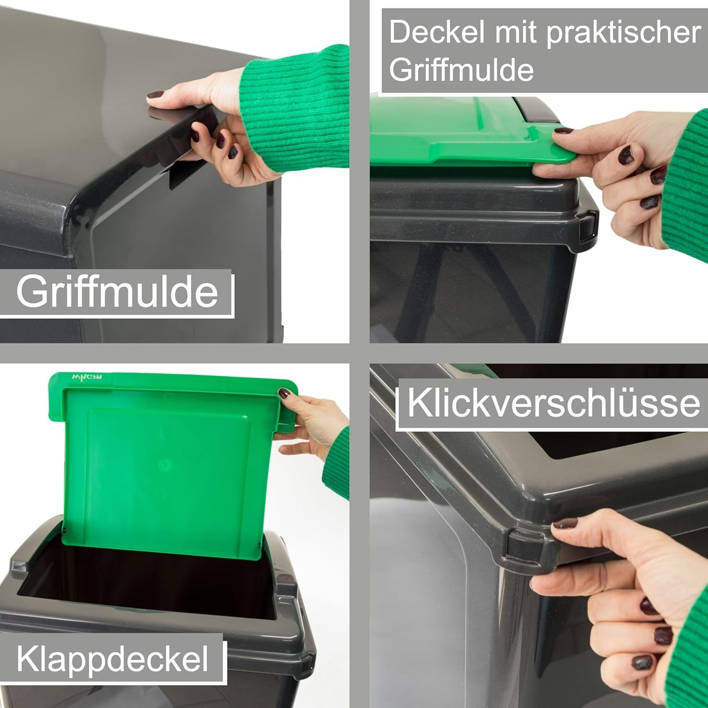Mülltonne mit Deckel, Gelb 25 Liter
