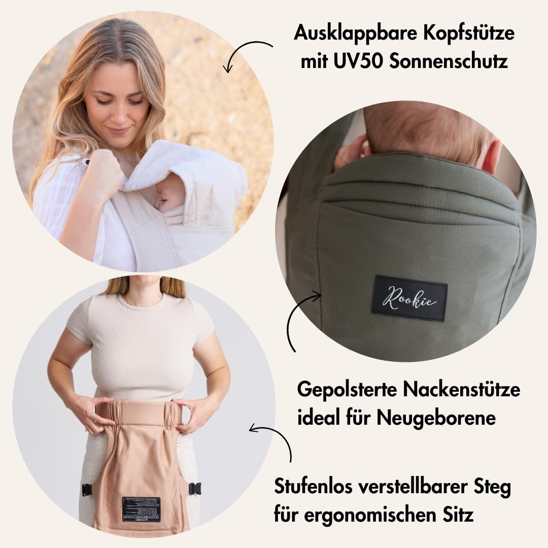 Ergonomische Babytrage, Khaki