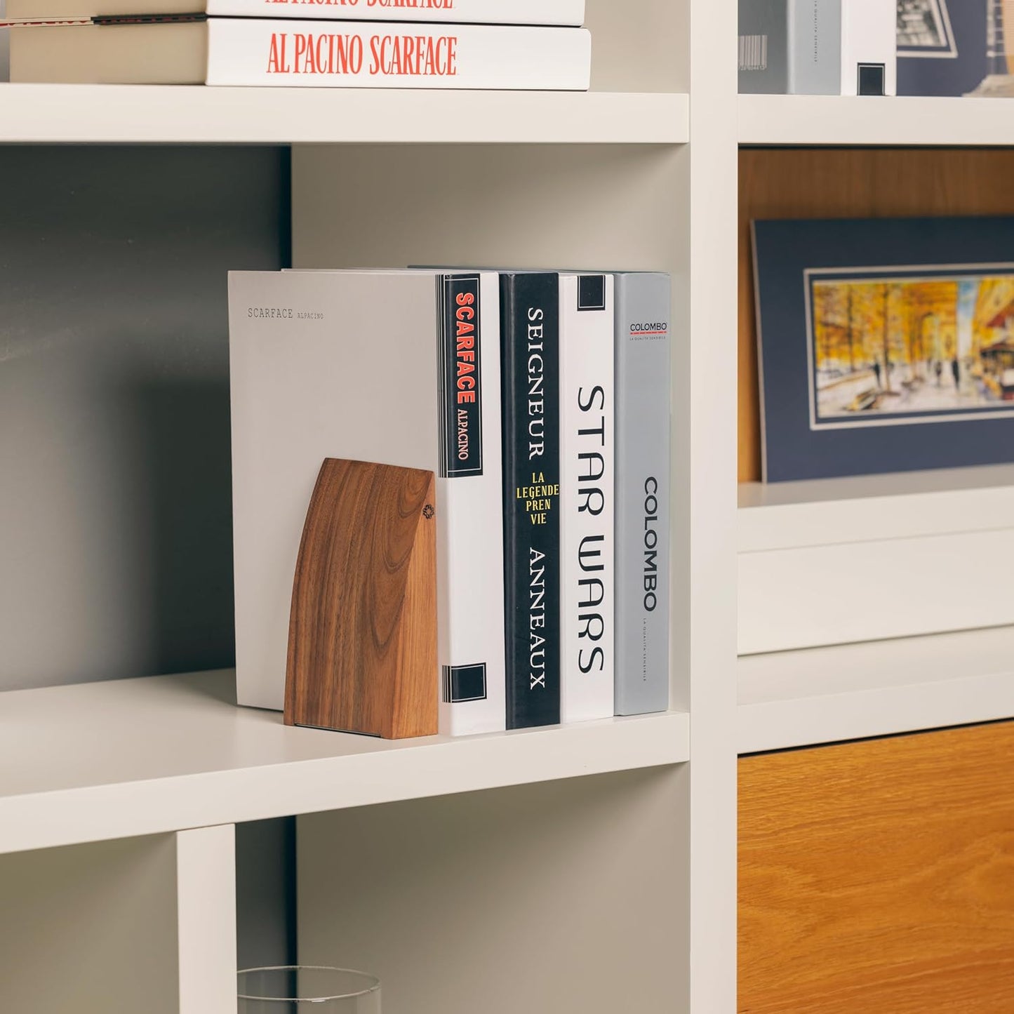Buchstützen aus Holz mit Metallsockel, Extrastärke