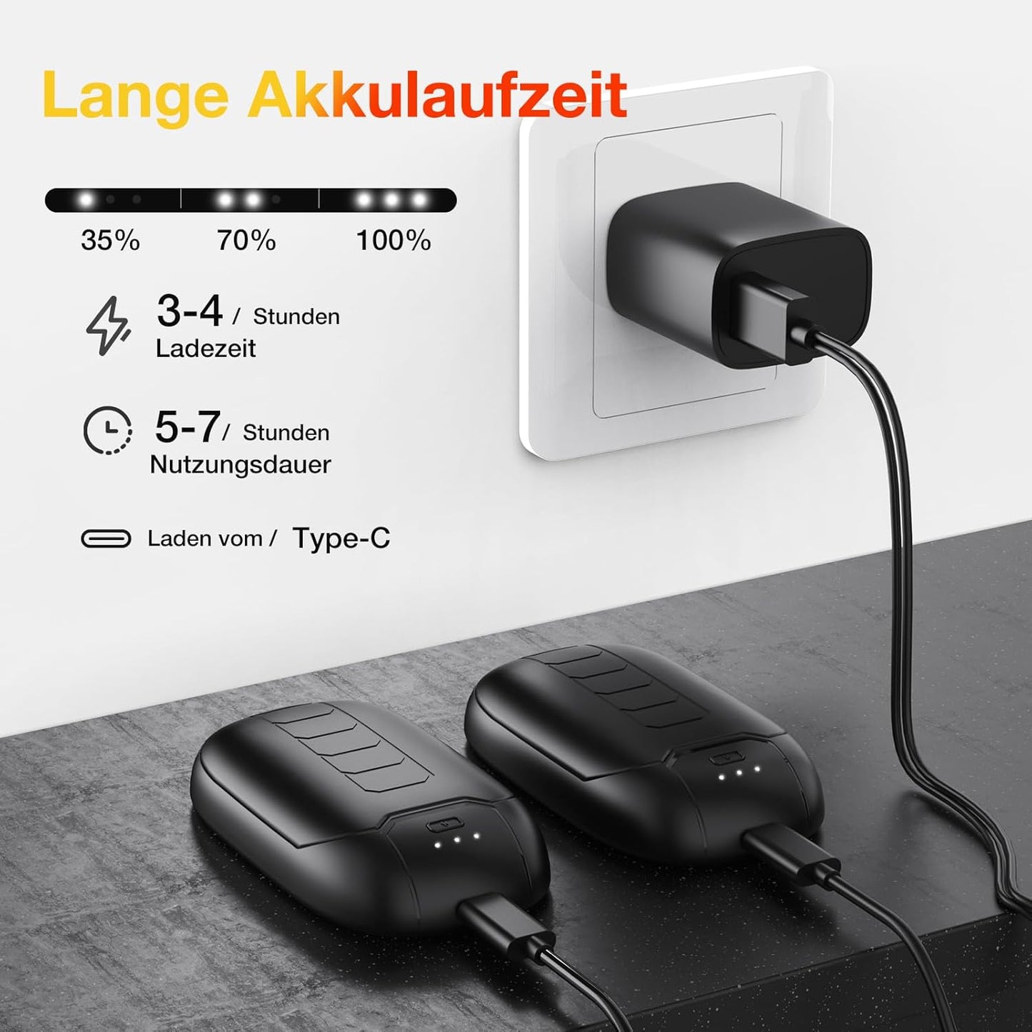 Wiederaufladbare Handwärmer, N1-Schwarz