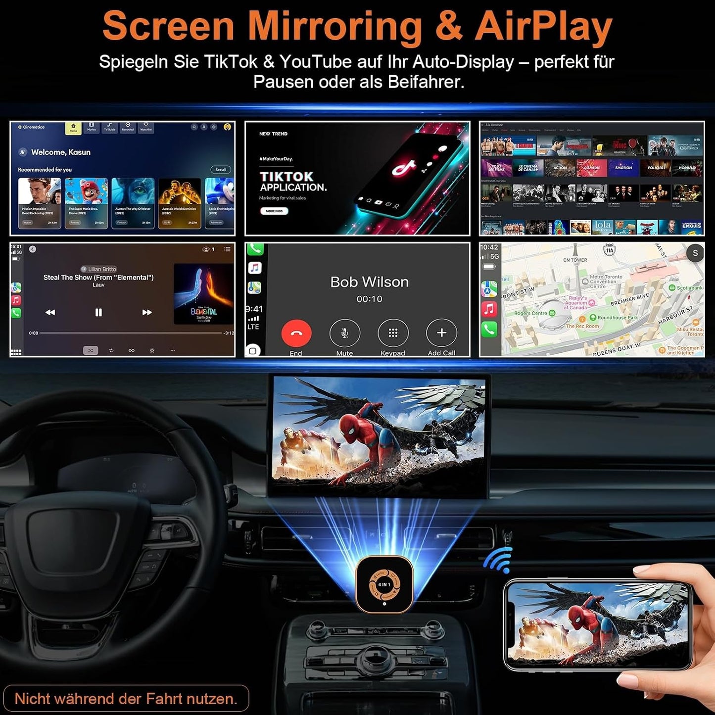 4-in-1 CarPlay & Android Auto Wireless Adapter