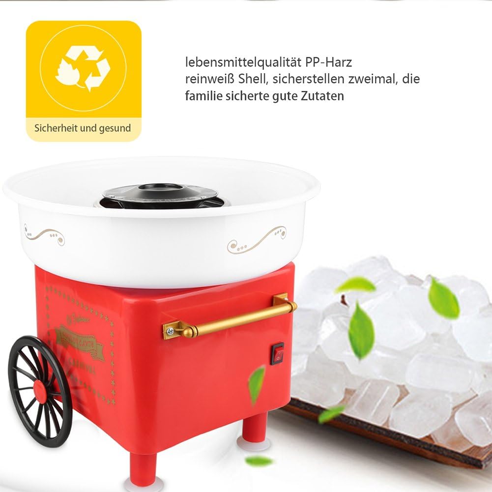 Zuckerwattemaschine mit Zubehör, A-rot.