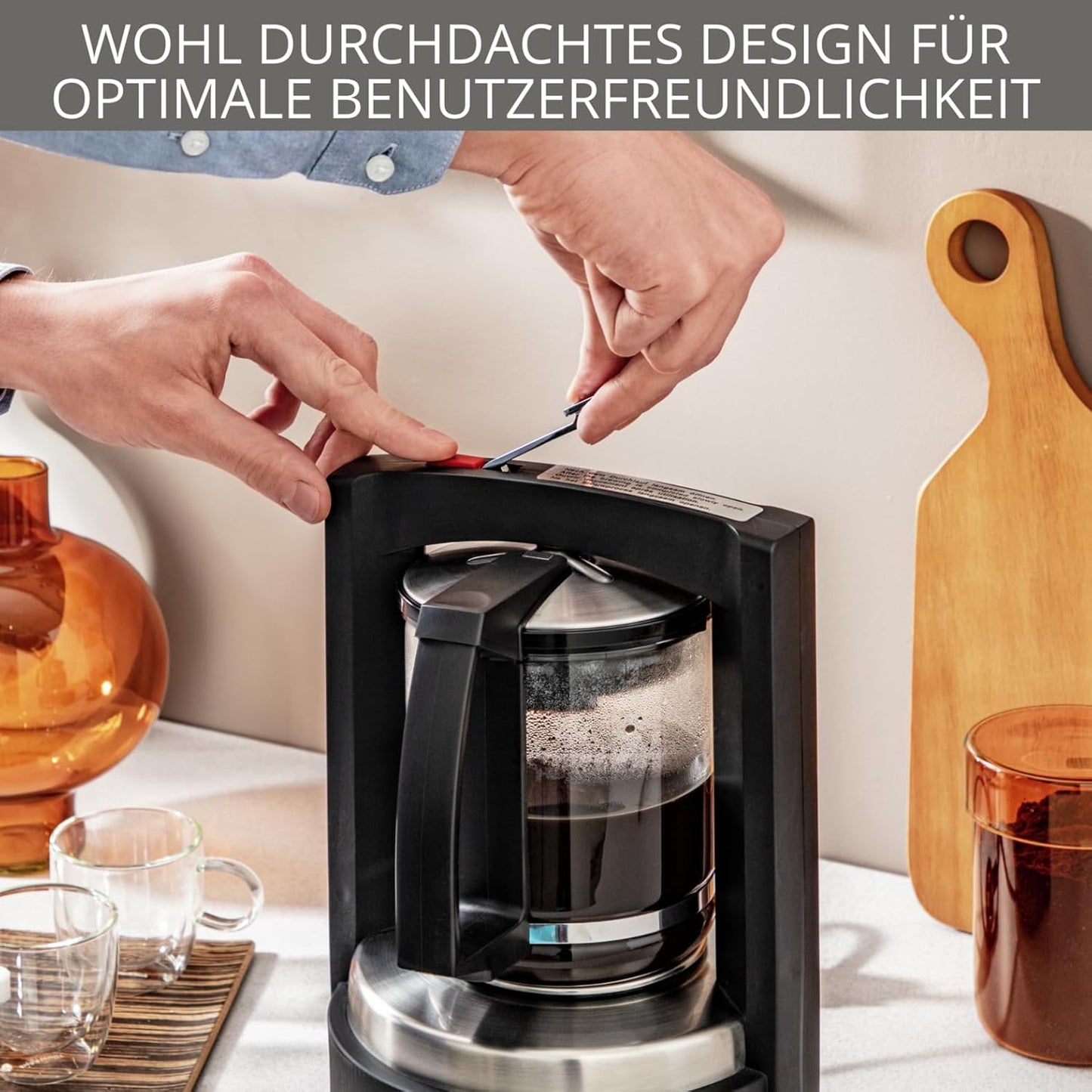 Filterkaffeemaschine T8 mit permanentem Filter, Single