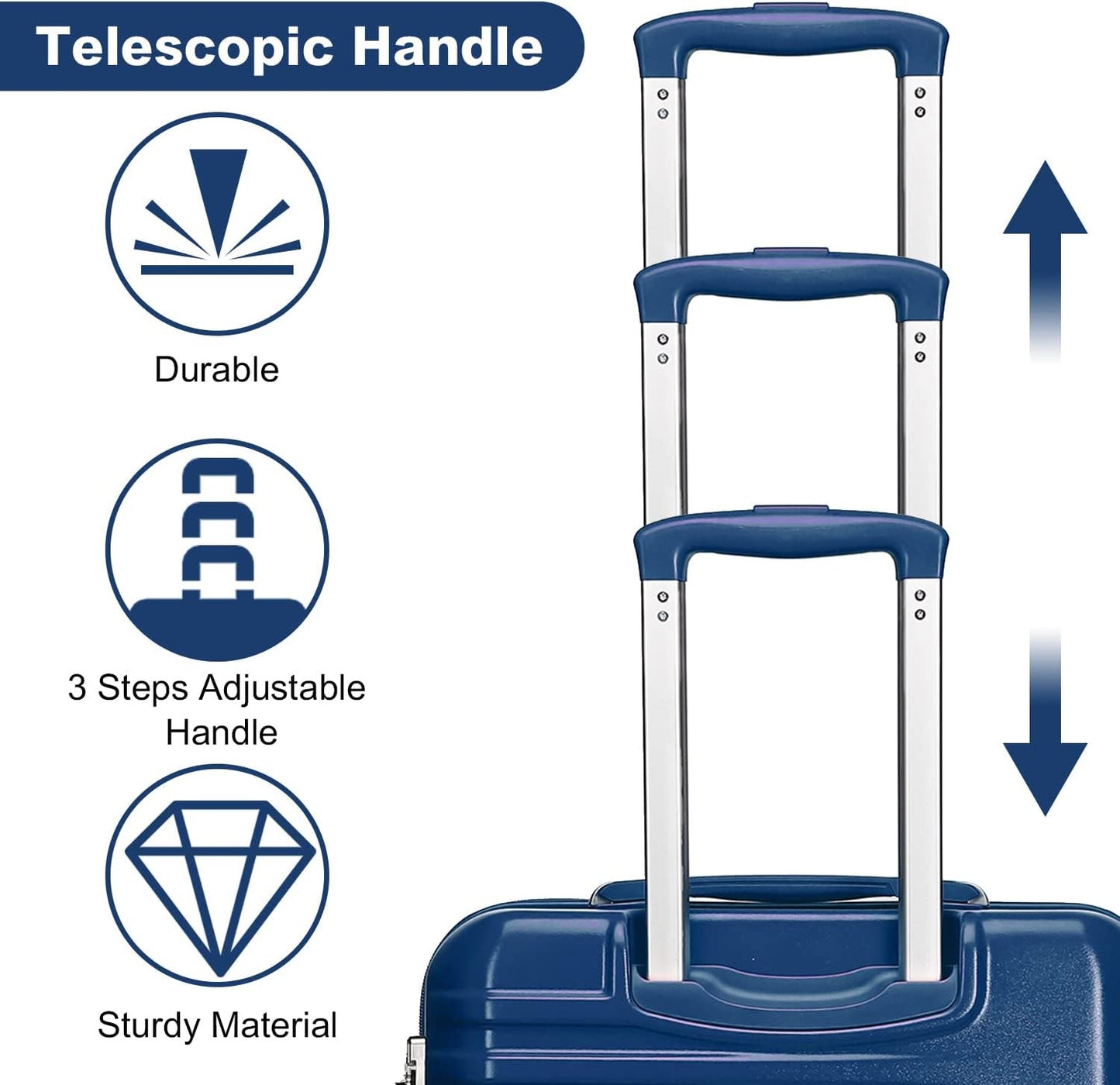 Hartschalenkoffer mit TSA-Schloss, Blau 24"-M