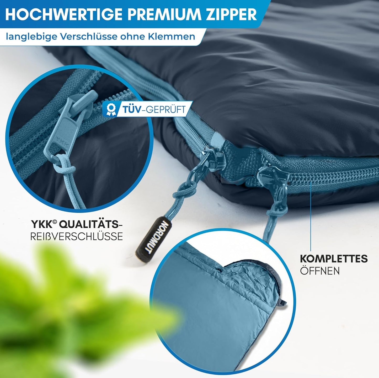 Deckenschlafsack für Camping und Festivals, Marine