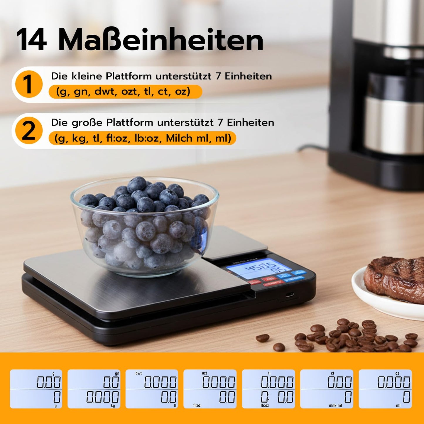 Digitale Küchenwaage mit Dual Plattformen