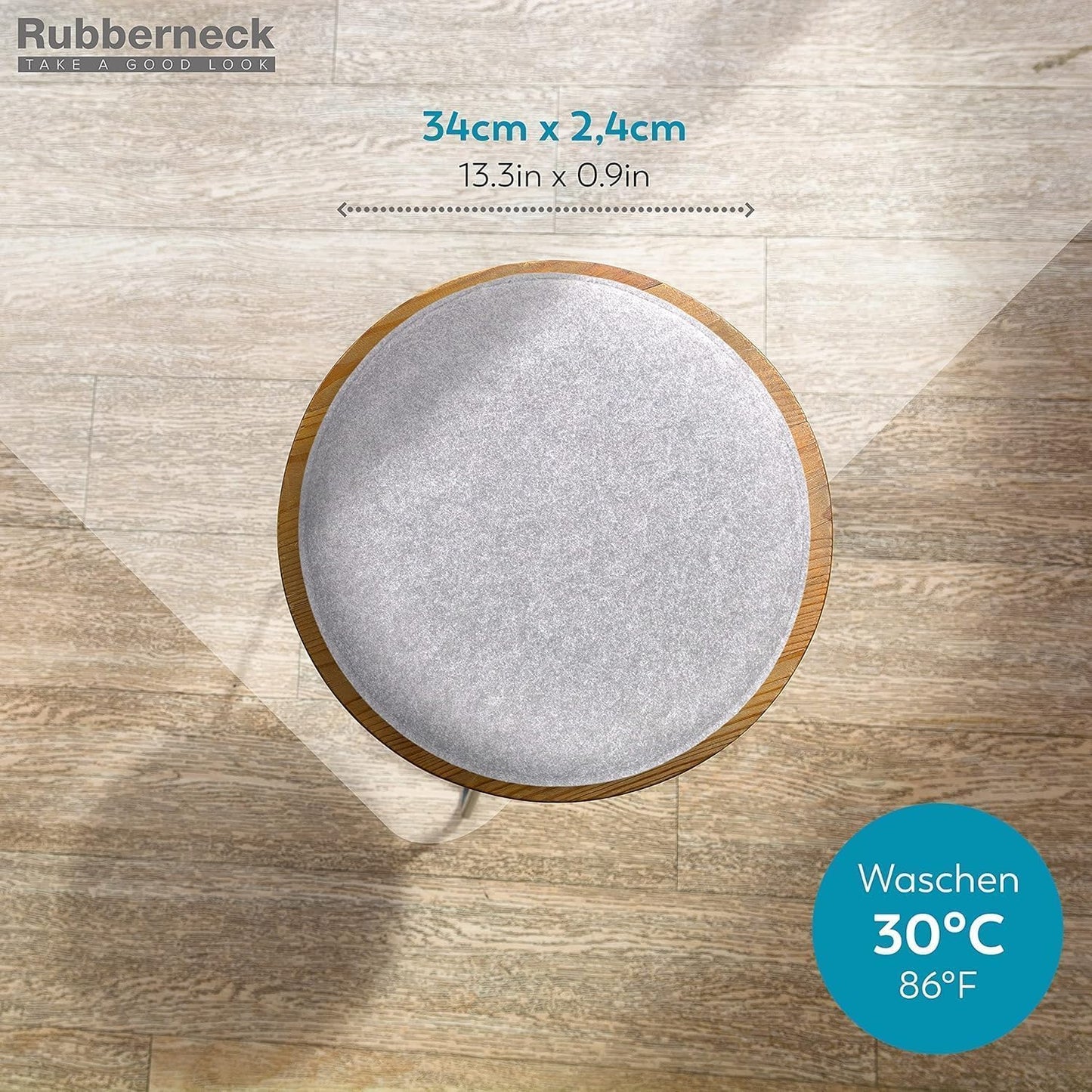 8er-Set Rutschfeste Filz-Sitzkissen, Hellgrau 8 Stück (1er Pack)