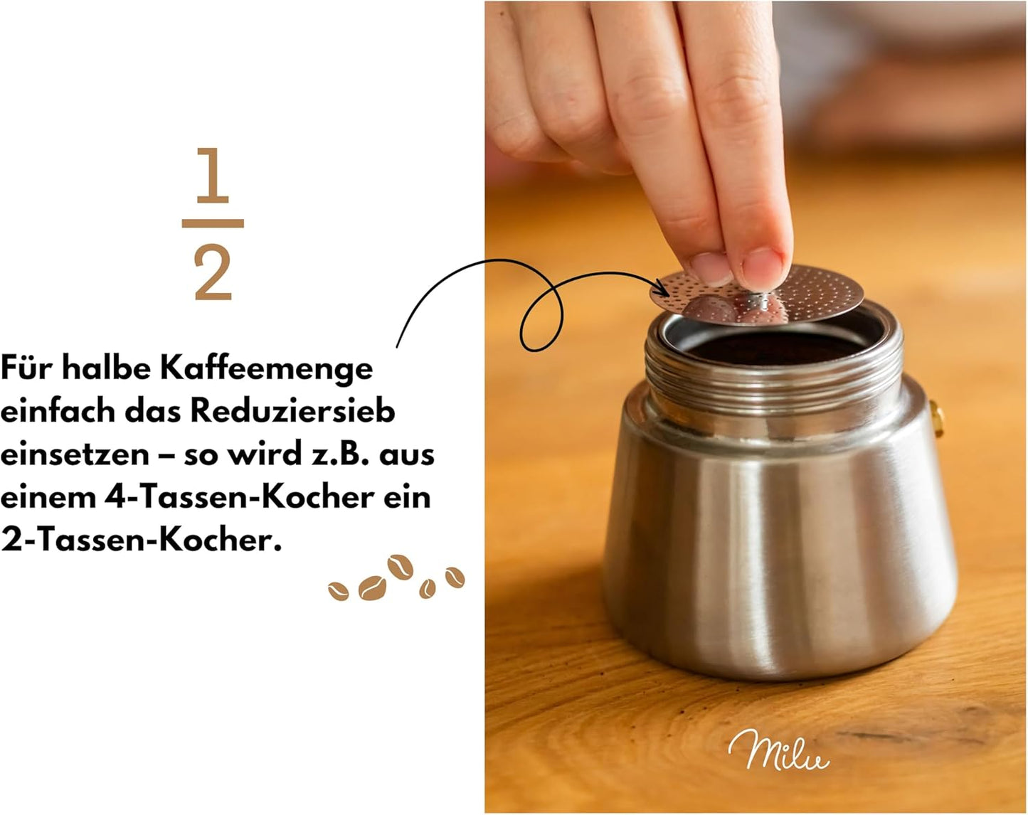 Espressokocher Set, Schwarz 4 Tassen (200ml)