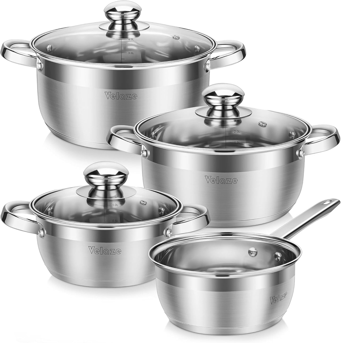 Edelstahl-Kochtopfset für Induktion (7-teilig), 7-teilig