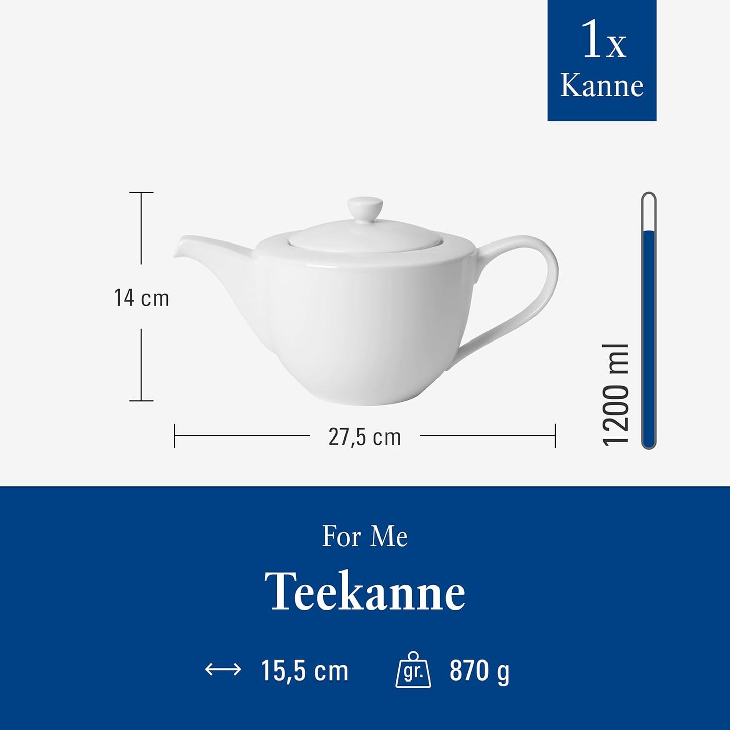 For Me Teekanne mit Deckel, 1300 ml Modern & Schlicht Elegant & Klassisch