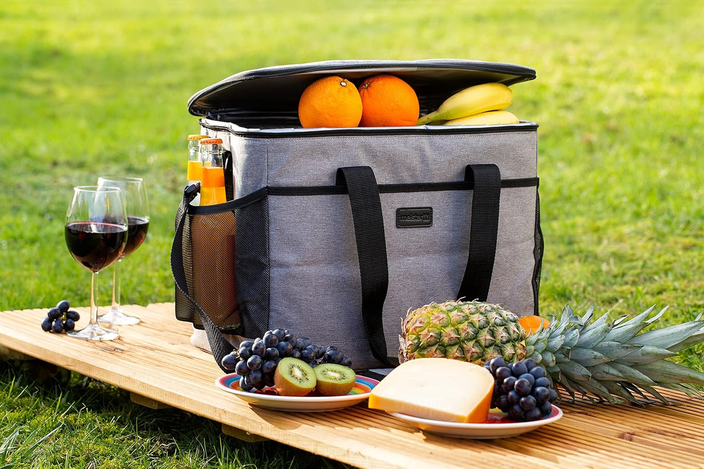Thermotasche mit Schultergurt, regenfest, grau