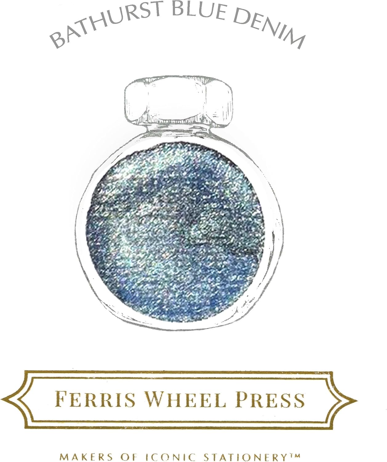Füllfederhaltertinte mit Silber-Schimmer, Bathurst Blue Denim 38 ml