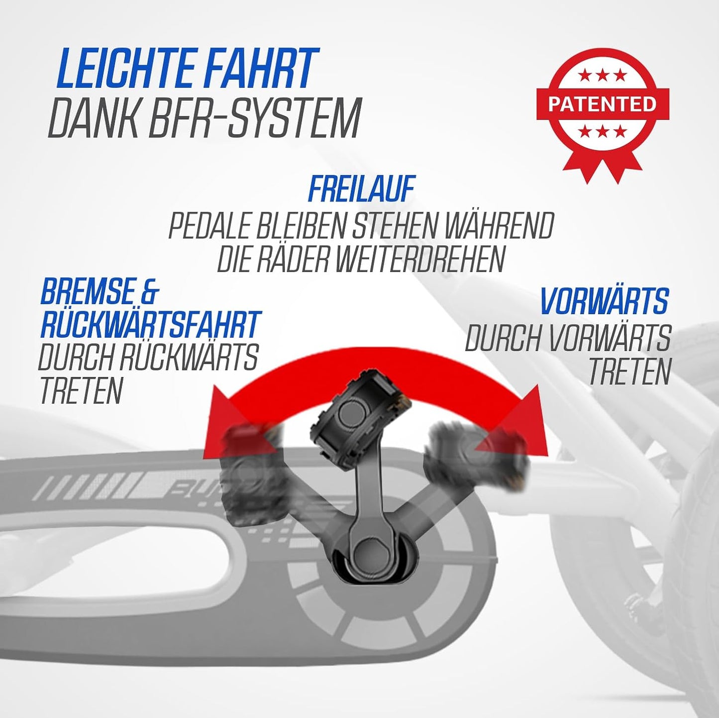 Buddy Tretfahrzeug mit Luftreifen für Kinder, Blue