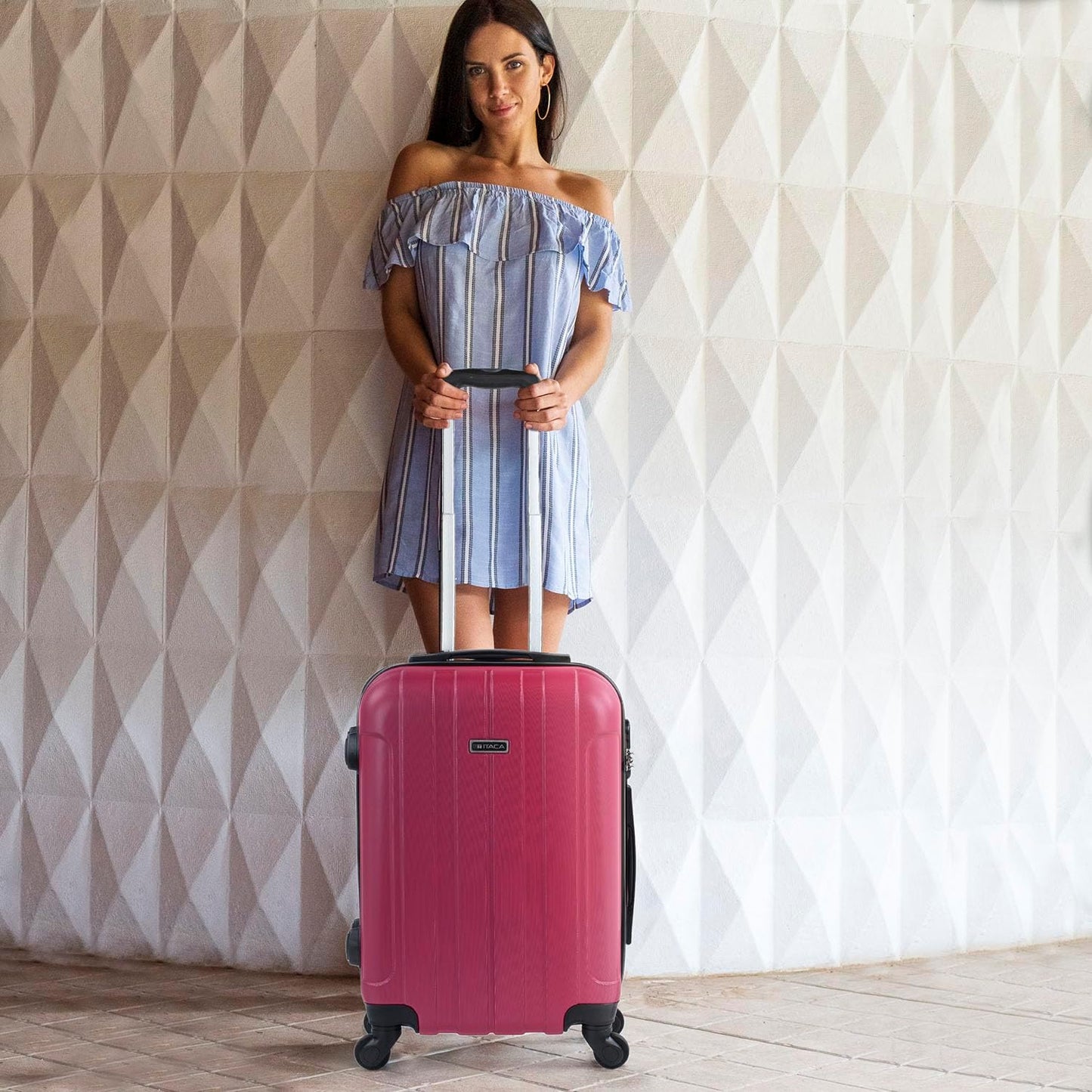 2-teiliges Reisekoffer-Set, Erdbeere S + M