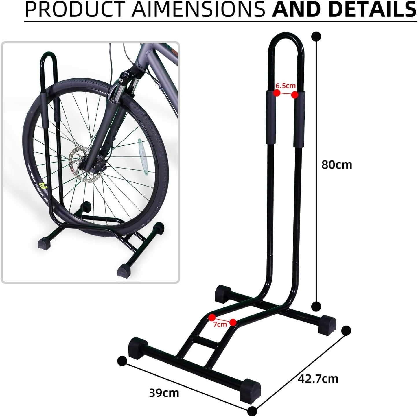 2 Stück Fahrradständer Bodenhalter für 29 Zoll Räder, Freistehend x 2