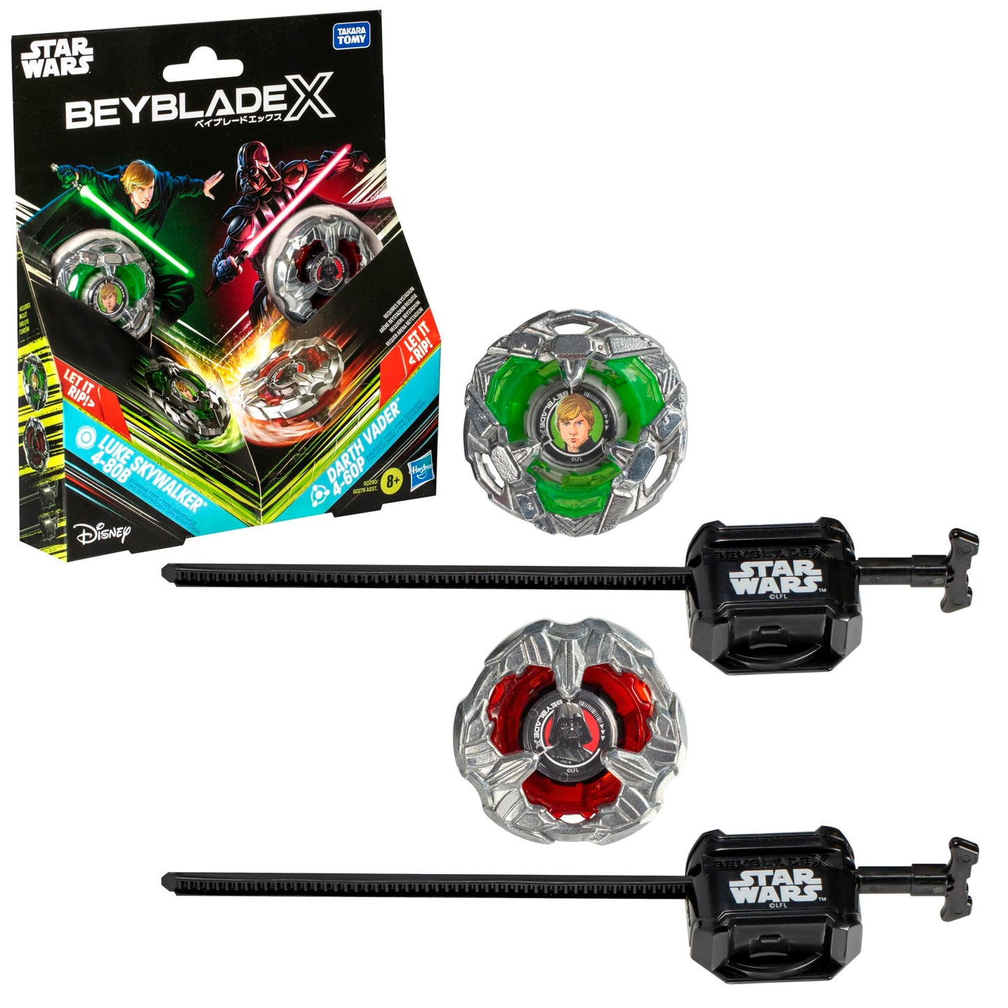 Beyblade X und Star Wars Collab Luke Skywalker 4-80B vs. Darth Vader 4-60B Multipack, Set, LUKE SKYWALKER VS DARTH VADER MULTIPACK