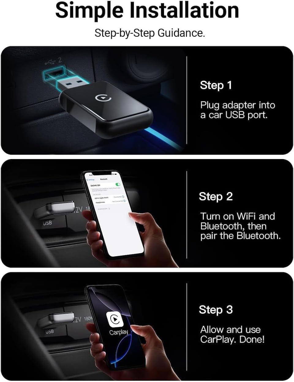 Kabelloser CarPlay & Android Auto Adapter
