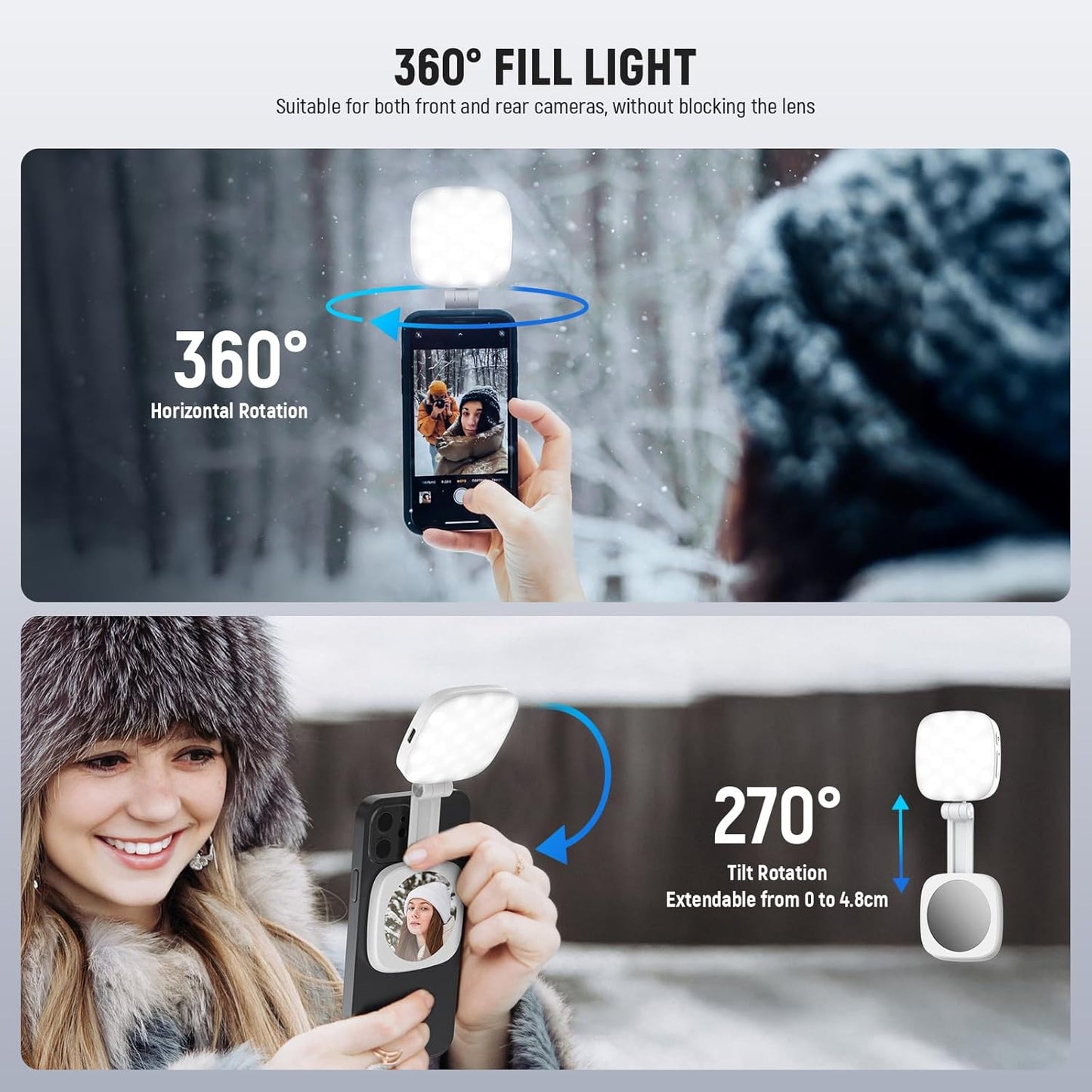 Magnetisches Selfie Licht für iPhone MagSafe, NL48B Weiß