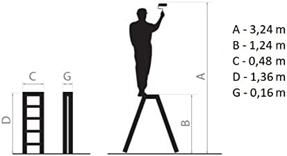 Mehrzweckleiter 2x6 Stufen, 125 kg belastbar, 2x6 Stufen