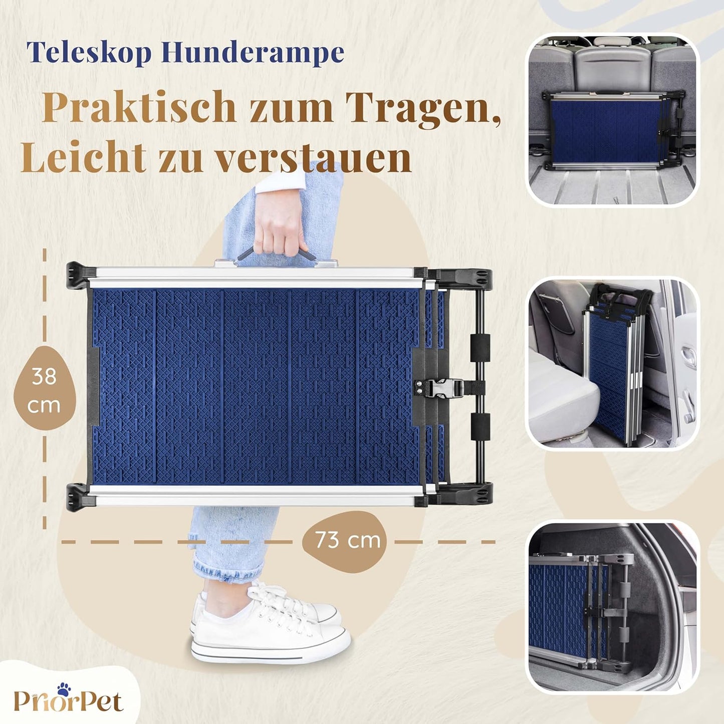 Klappbare Hunderampe, Blue