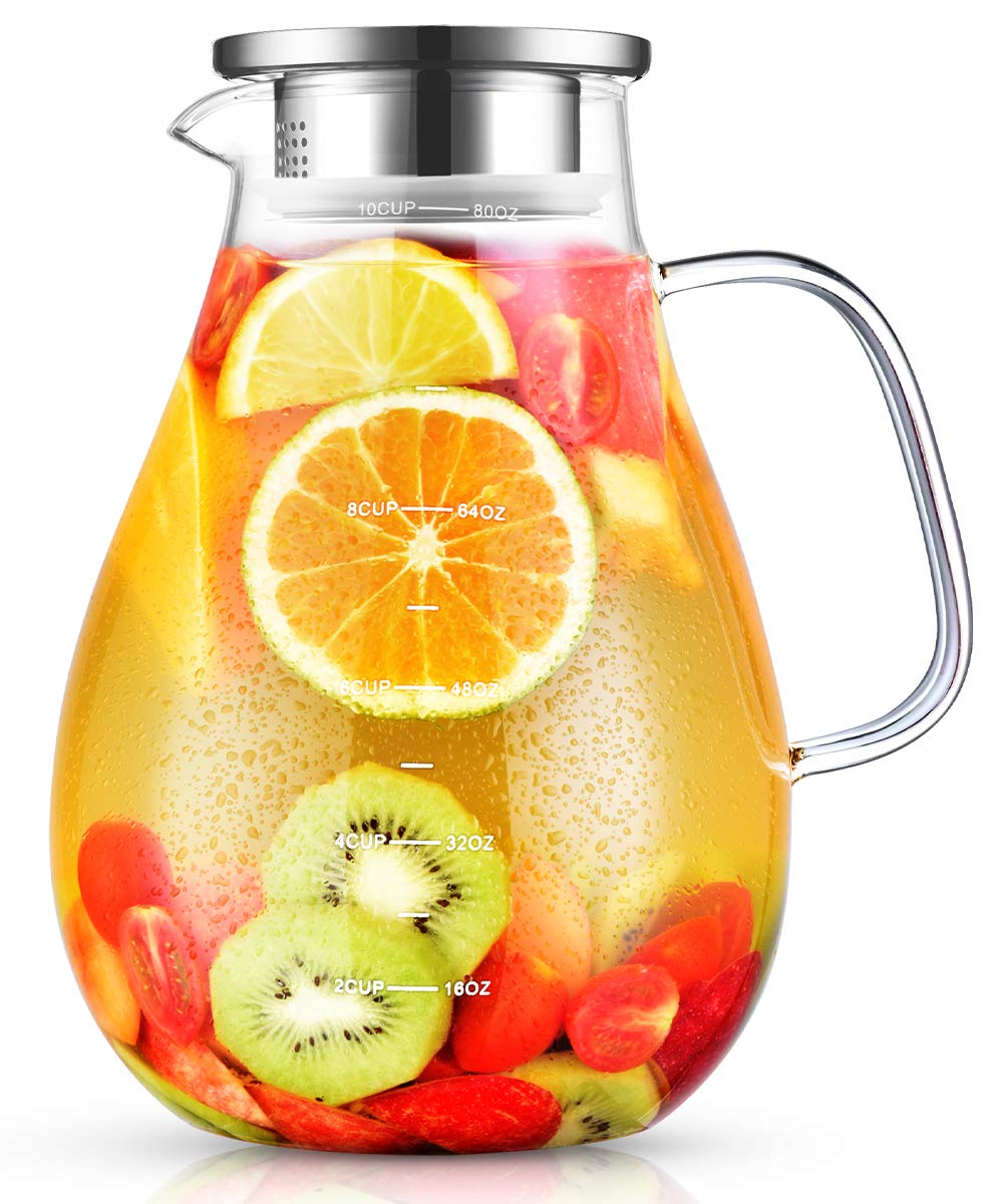 Hitzebeständige Glaskaraffe mit Deckel, SD 2.4L