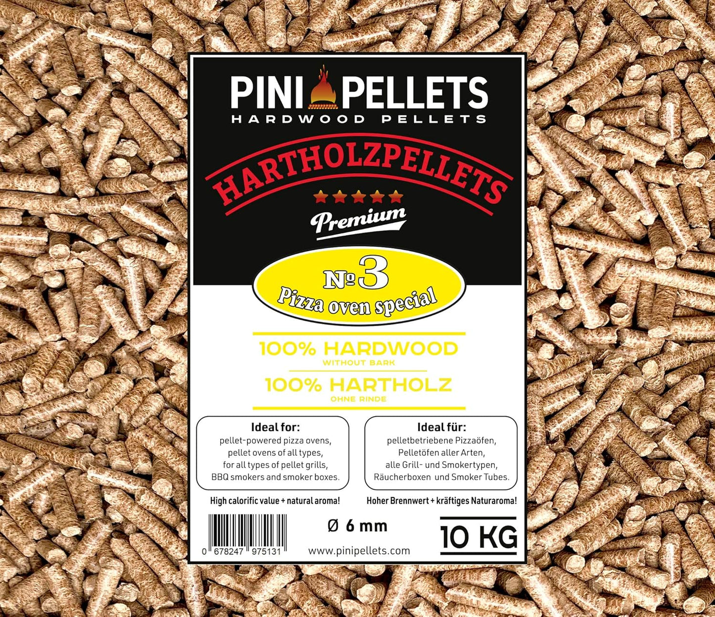 Hartholz Pellets für Pizzaöfen (10 kg)