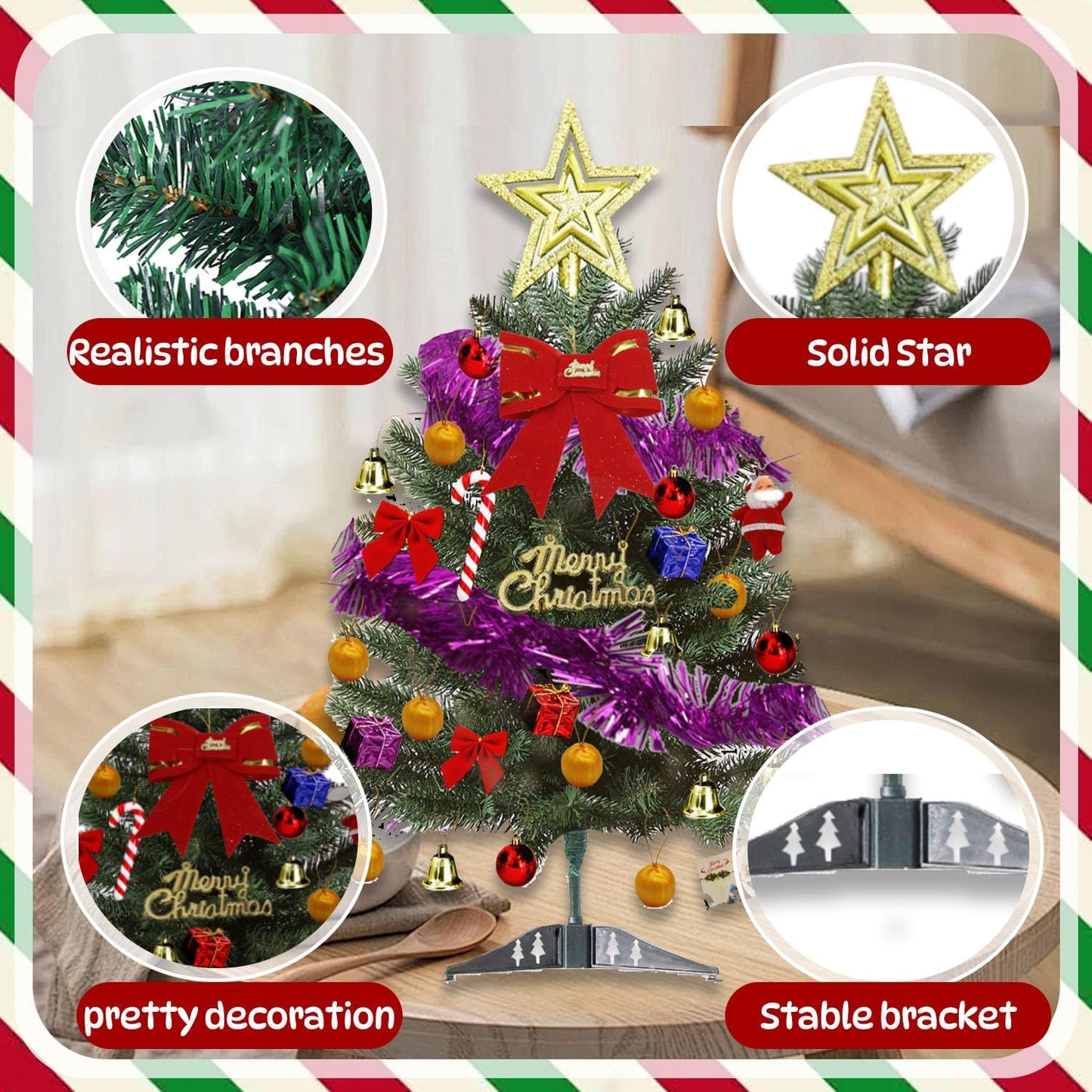 Mini-Weihnachtsbaum mit Deko-Set