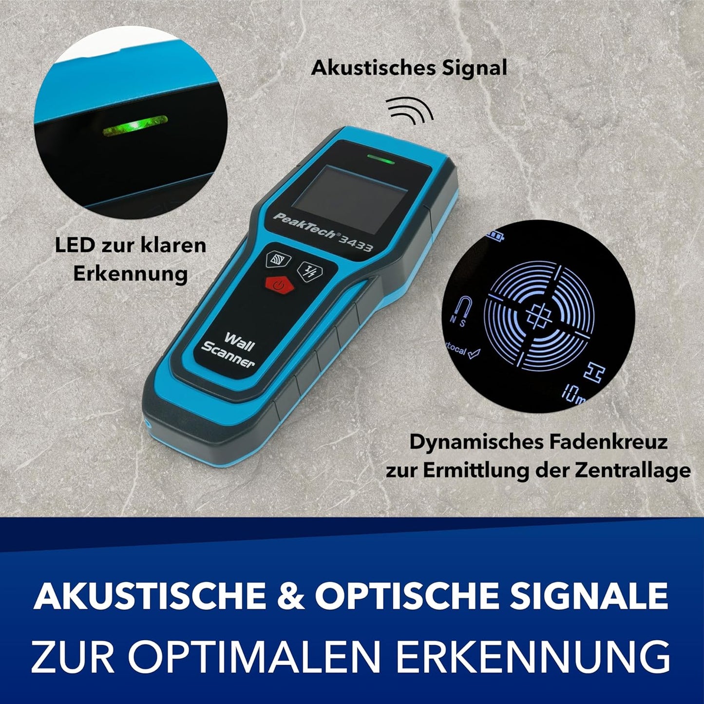 P3433 Leitungssuchgerät mit Selbstkalibrierung und LED-Anzeige, Single