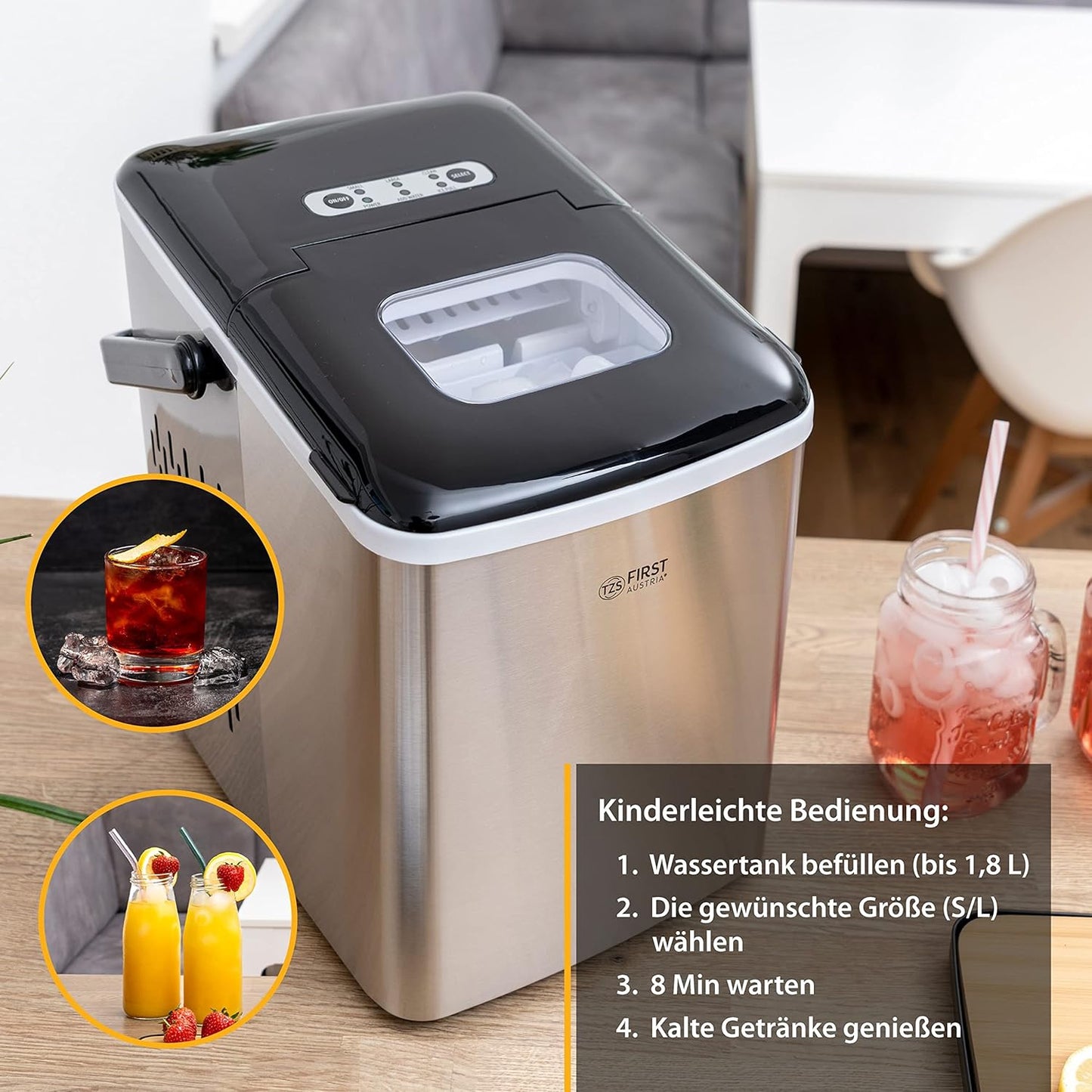 Eiswürfelmaschine, Edelstahl