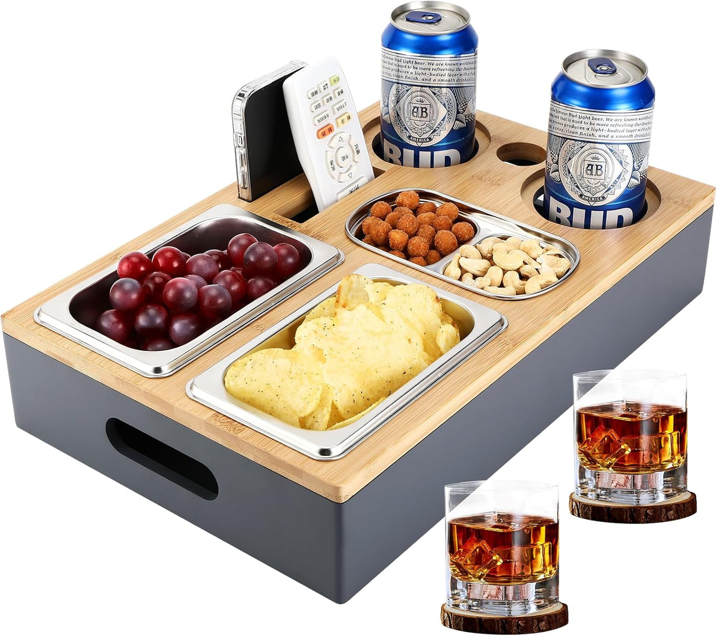 Couchbar mit Snackschalen