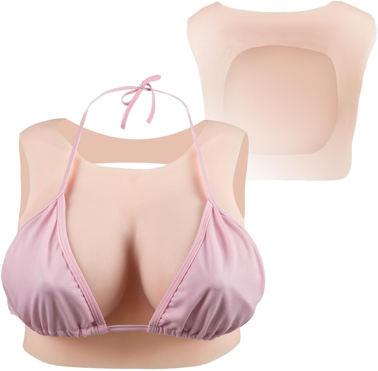 Silikon Brustformen für Crossdresser C-Cup, C cup-Flüssig Silikon Füllung Elfenbeinweiss