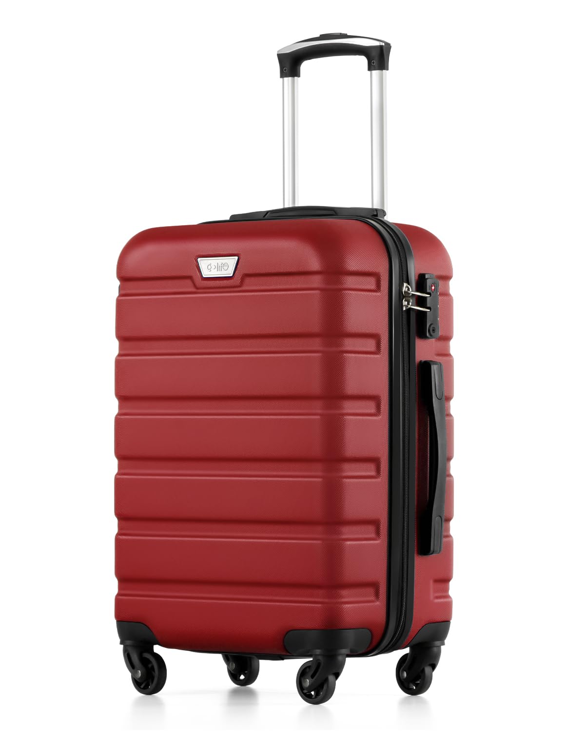 Handgepäck Koffer mit 360° Spinner Rädern, TSA-Schloss, Handgepäck Spinell Rot